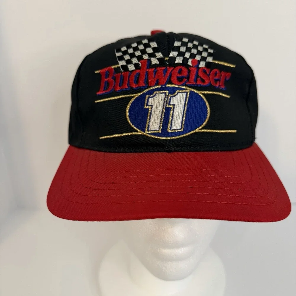 Vintage Bill Elliott #11 Budweiser Racing Team Race Hat NASCAR Cap Strapback.